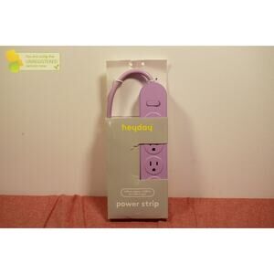 heyday 4-Outlet Power Strip Extension Cord with USB and USB-C Ports Purple 6'